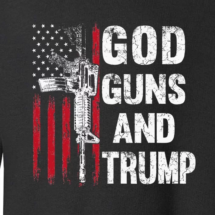 God Guns And Trump 2nd Amendment Flag Ar15 American Flag Toddler Sweatshirt