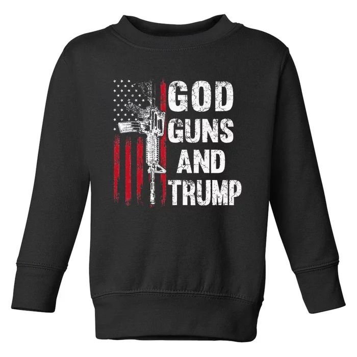 God Guns And Trump 2nd Amendment Flag Ar15 American Flag Toddler Sweatshirt