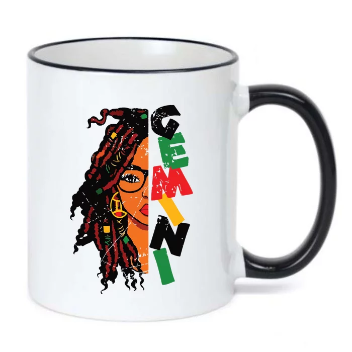 Gemini Girl Afro Locs Girl Zodiac Signs Birthday Girl Black Color Changing Mug