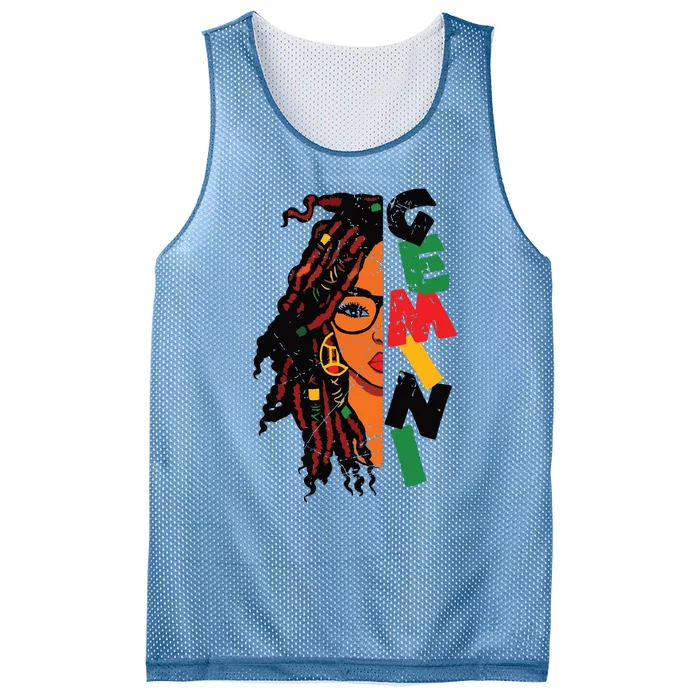 Gemini Girl Afro Locs Girl Zodiac Signs Birthday Girl Mesh Reversible Basketball Jersey Tank