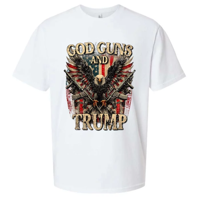 God Guns And Trump 2nd Amendment Flag Eagle Sueded Cloud Jersey T-Shirt