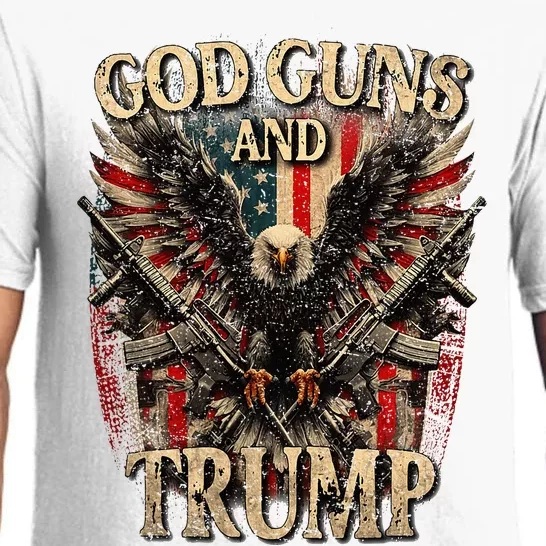 God Guns And Trump 2nd Amendment Flag Eagle Pajama Set