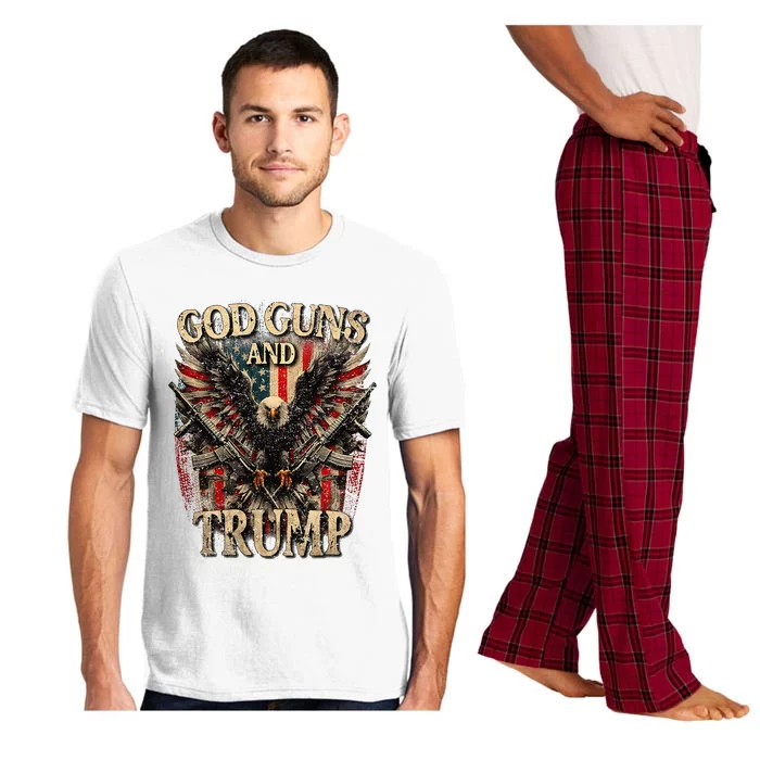 God Guns And Trump 2nd Amendment Flag Eagle Pajama Set