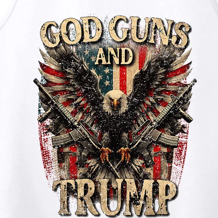 God Guns And Trump 2nd Amendment Flag Eagle Performance Tank