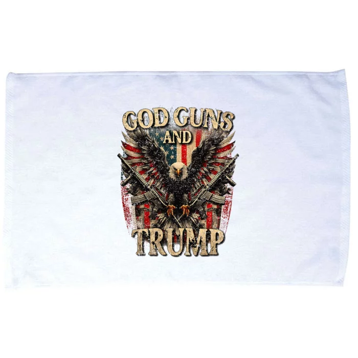 God Guns And Trump 2nd Amendment Flag Eagle Microfiber Hand Towel