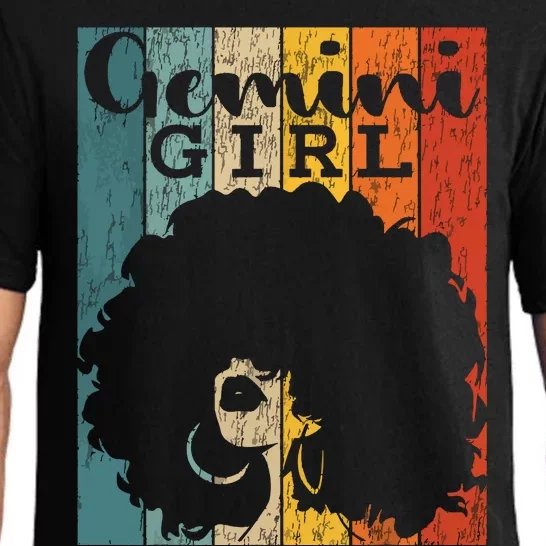 Gemini Girl Afro Natural Hair Diva Black Woman Zodiac Pajama Set