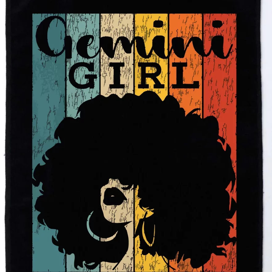 Gemini Girl Afro Natural Hair Diva Black Woman Zodiac Platinum Collection Golf Towel