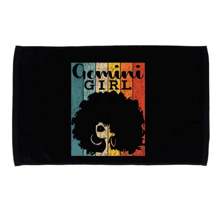 Gemini Girl Afro Natural Hair Diva Black Woman Zodiac Microfiber Hand Towel