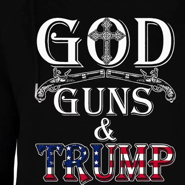 God Guns And Trump 2nd Amendment Womens Funnel Neck Pullover Hood