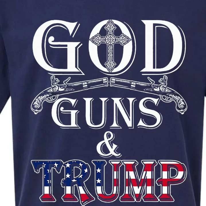 God Guns And Trump 2nd Amendment Sueded Cloud Jersey T-Shirt