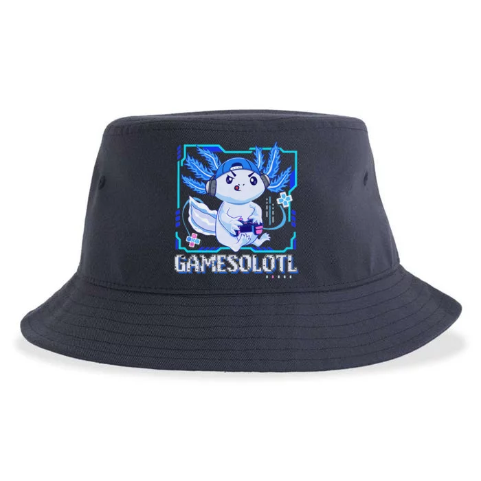 Gamesolotl Gamer Axolotl Video Games Anime Lizard Sustainable Bucket Hat