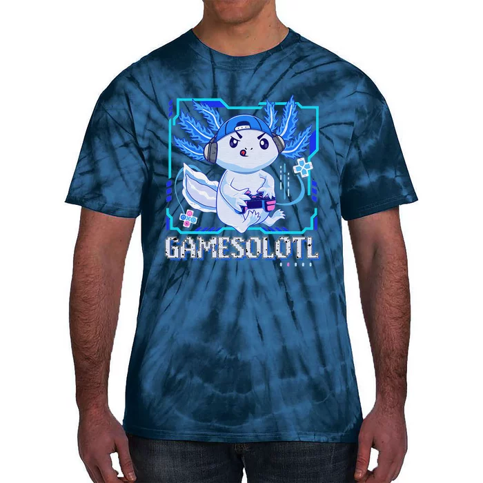 Gamesolotl Gamer Axolotl Video Games Anime Lizard Tie-Dye T-Shirt