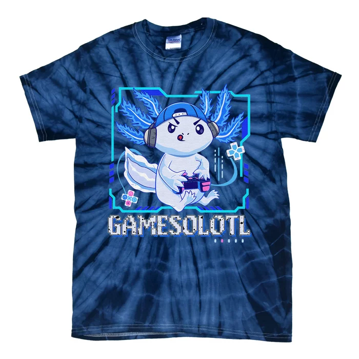 Gamesolotl Gamer Axolotl Video Games Anime Lizard Tie-Dye T-Shirt