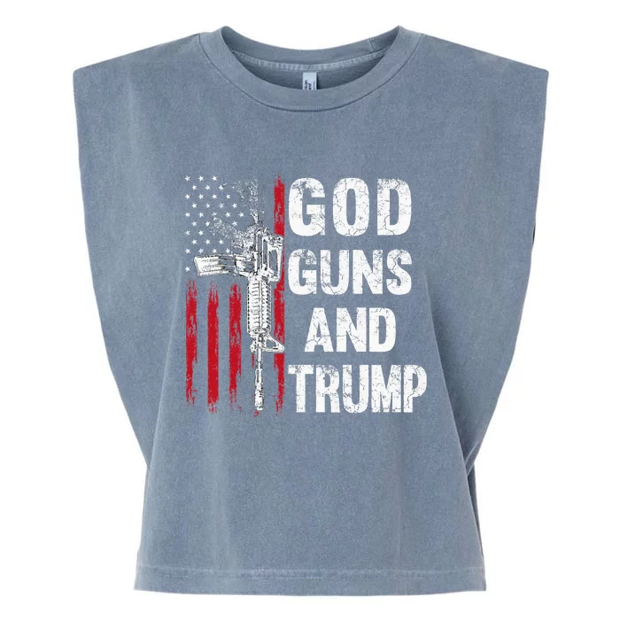 God Guns And Trump 2nd Amendment Flag Ar15 American Flag Garment-Dyed Women's Muscle Tee