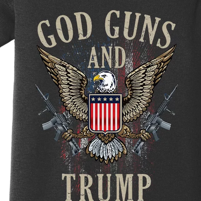 God Guns And Trump 2nd Amendment Flag Ar15 American Flag Baby Bodysuit