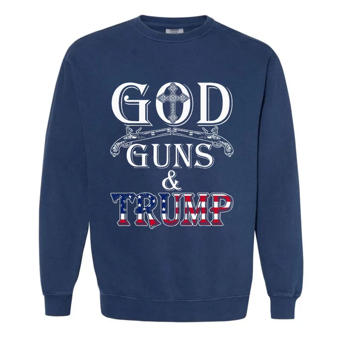 God Guns And Trump 2nd Adt Trump 45 Garment-Dyed Sweatshirt