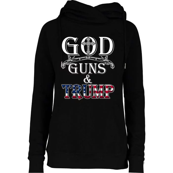 God Guns And Trump 2nd Trump 45 Womens Funnel Neck Pullover Hood