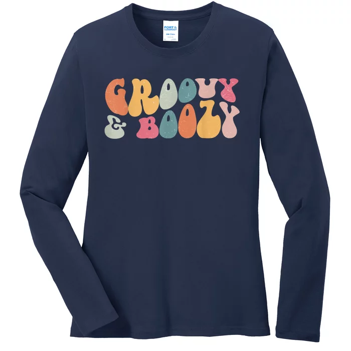 Groovy Groovy And Boozy Bachelorette Party Bridal Ladies Long Sleeve Shirt