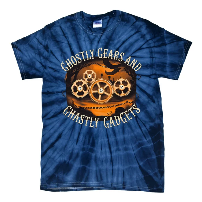 Ghostly Gears And Gadgets Mechanical Engineering Halloween Tie-Dye T-Shirt