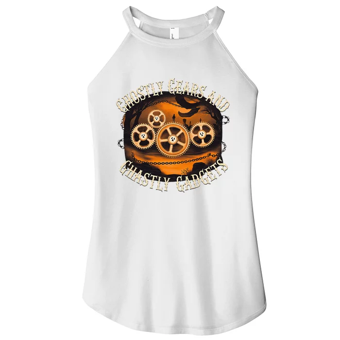 Ghostly Gears And Gadgets Mechanical Engineering Halloween Women’s Perfect Tri Rocker Tank