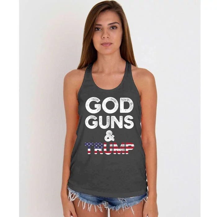 God Guns and Trump 2nd Amendment Pro Gun Hoodie Gift Women's Knotted Racerback Tank