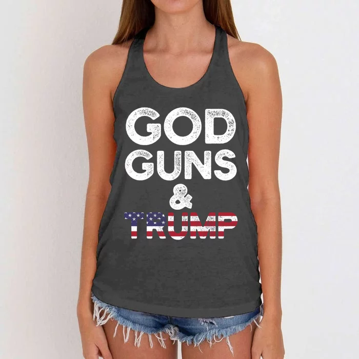 God Guns and Trump 2nd Amendment Pro Gun Hoodie Gift Women's Knotted Racerback Tank