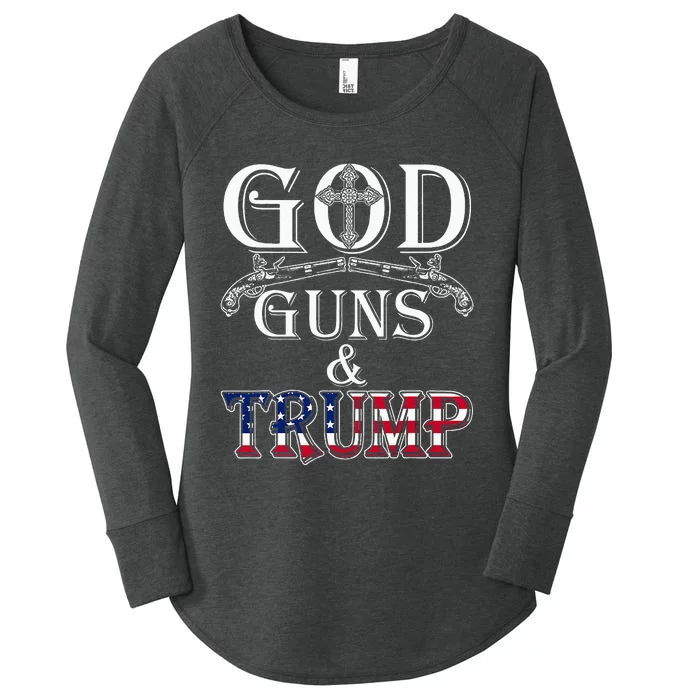 God Guns And Trump 2nd Amendment Trump 45 Women's Perfect Tri Tunic Long Sleeve Shirt