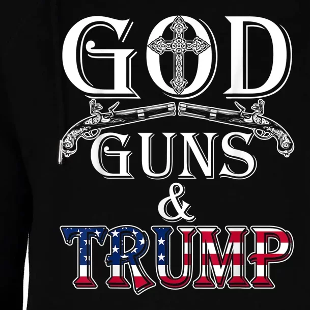 God Guns And Trump Womens Funnel Neck Pullover Hood