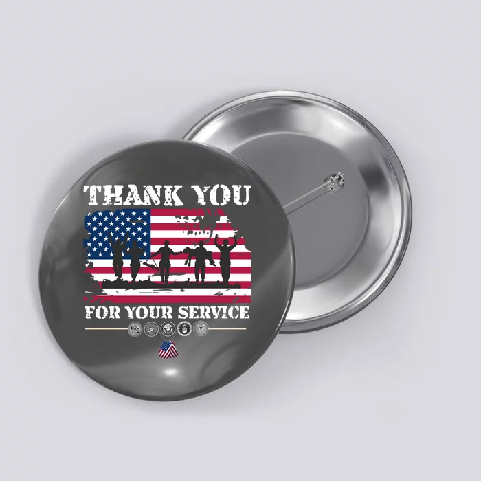 Great Gift American Flag Veterans Day Thank You For Your Service Button