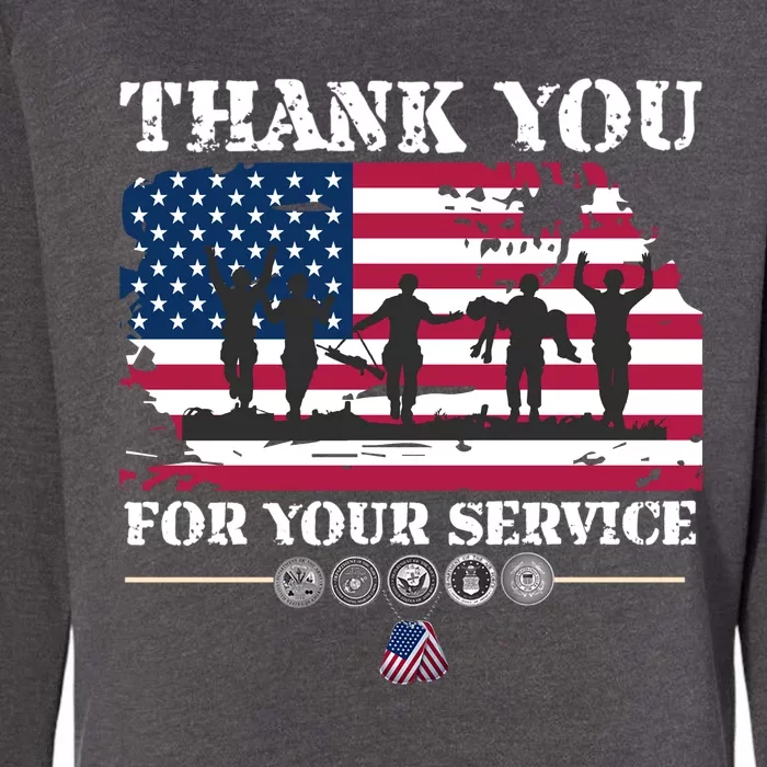 Great Gift American Flag Veterans Day Thank You For Your Service Womens California Wash Sweatshirt