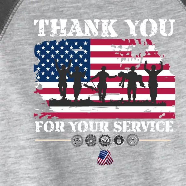 Great Gift American Flag Veterans Day Thank You For Your Service Toddler Fine Jersey T-Shirt