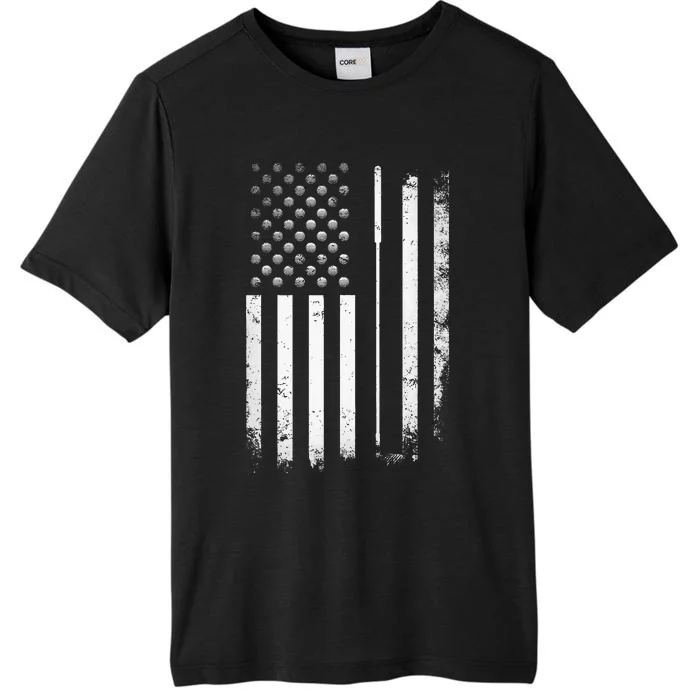 Golf Golfer American Flag Golf Flat ChromaSoft Performance T-Shirt