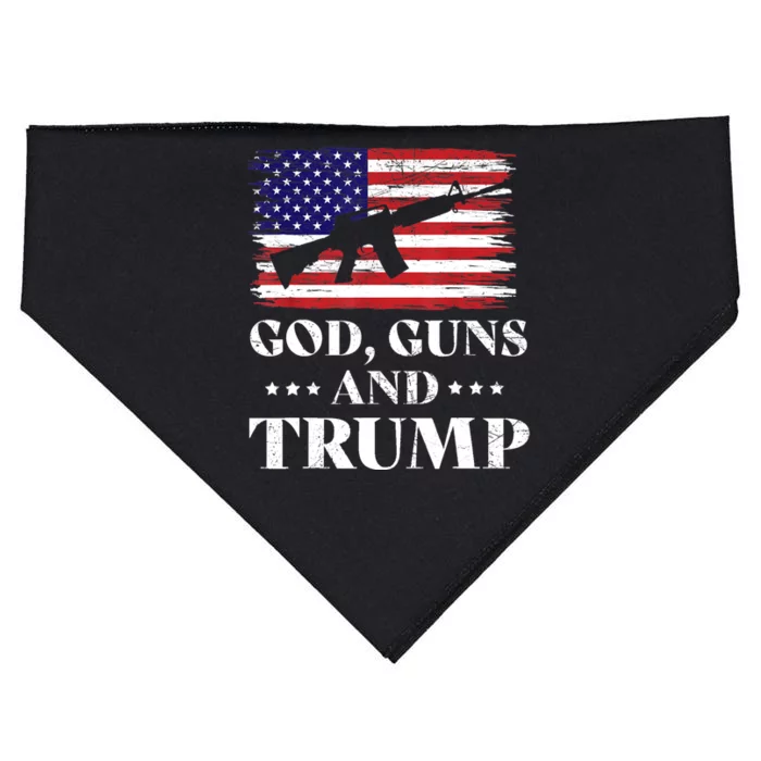 God Guns And Trump Gift For Donald Trump Supporters On President's Day USA-Made Doggie Bandana