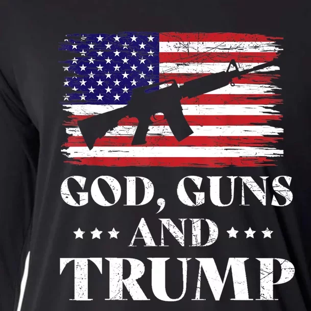 God Guns And Trump Gift For Donald Trump Supporters On President's Day Cooling Performance Long Sleeve Crew