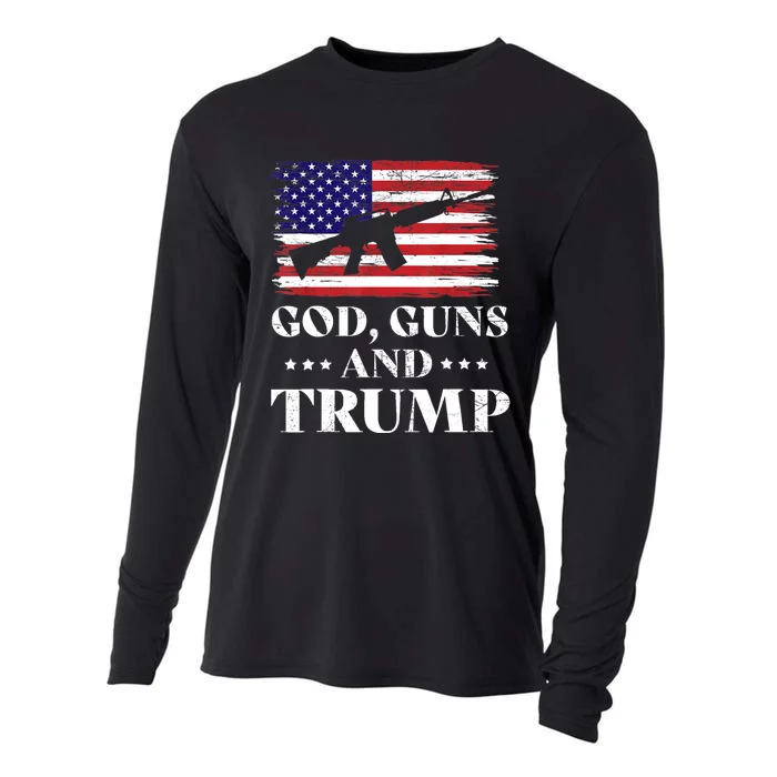 God Guns And Trump Gift For Donald Trump Supporters On President's Day Cooling Performance Long Sleeve Crew