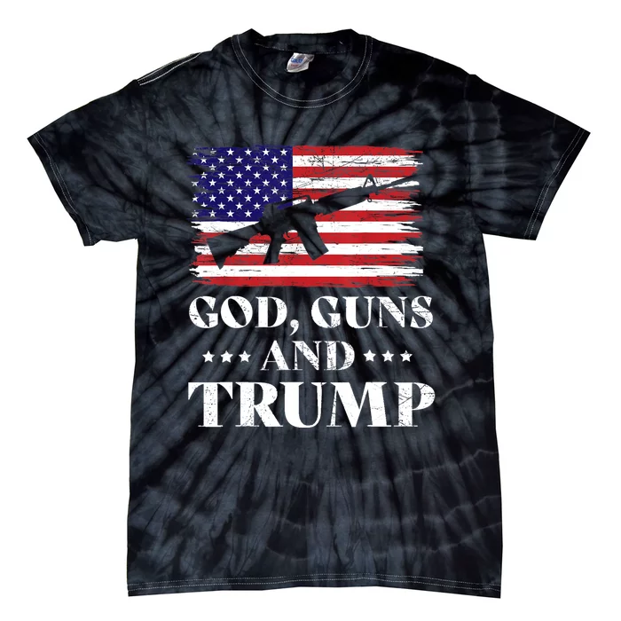 God Guns And Trump Gift For Donald Trump Supporters On President's Day Tie-Dye T-Shirt