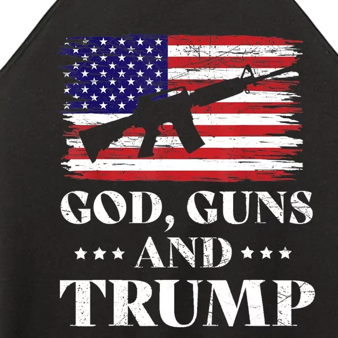 God Guns And Trump Gift For Donald Trump Supporters On President's Day Women’s Perfect Tri Rocker Tank