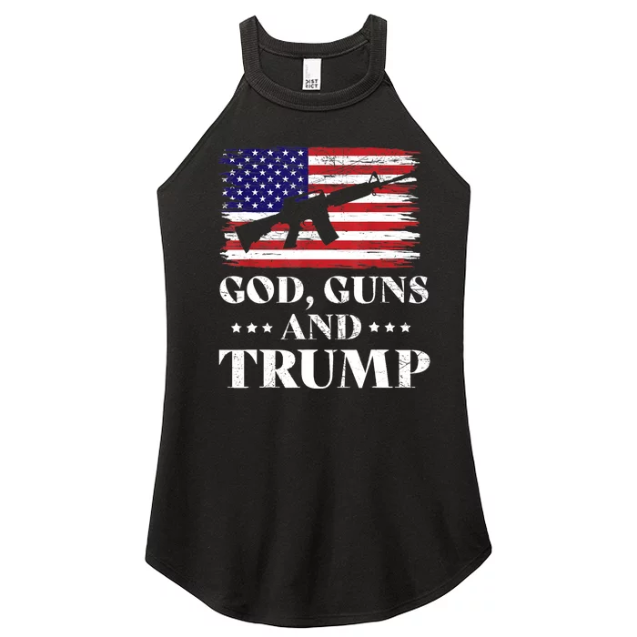 God Guns And Trump Gift For Donald Trump Supporters On President's Day Women’s Perfect Tri Rocker Tank