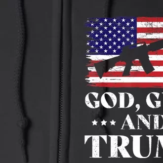 God Guns And Trump Gift For Donald Trump Supporters On President's Day Full Zip Hoodie