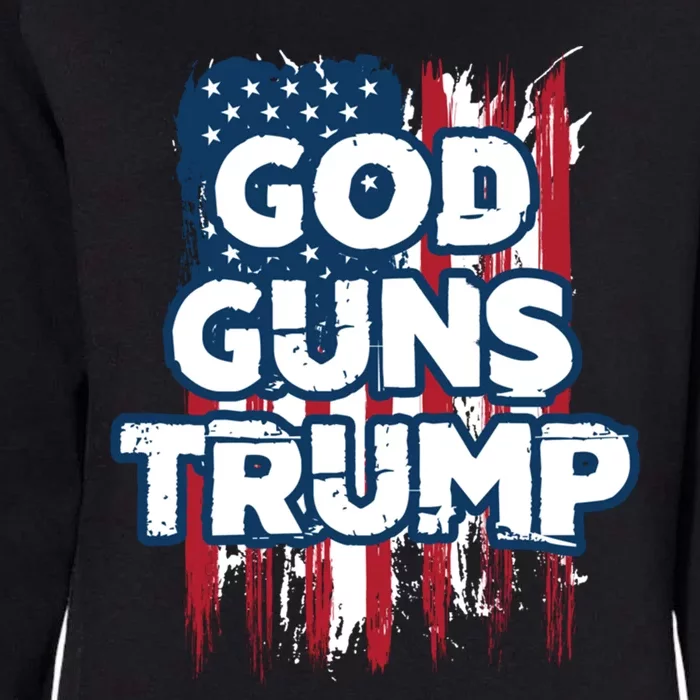 God Guns And Trump 2020 American Flag Cute Gift Womens California Wash Sweatshirt