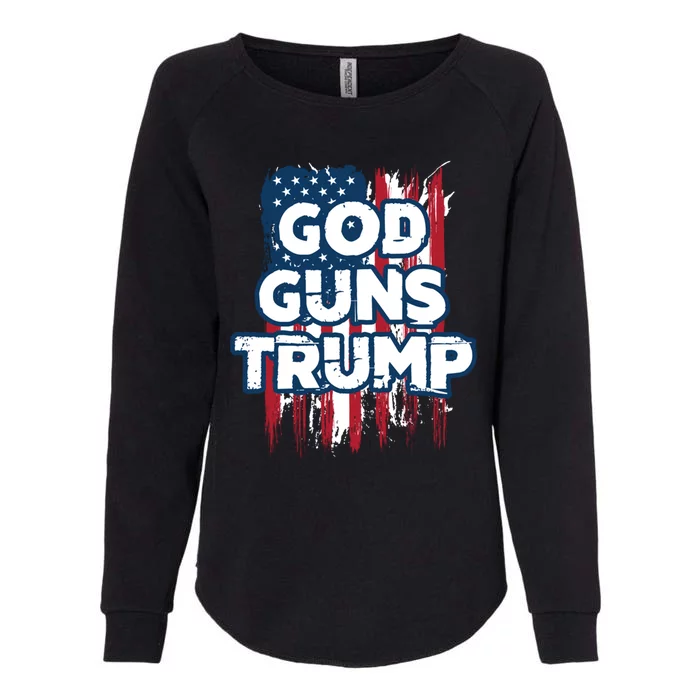 God Guns And Trump 2020 American Flag Cute Gift Womens California Wash Sweatshirt