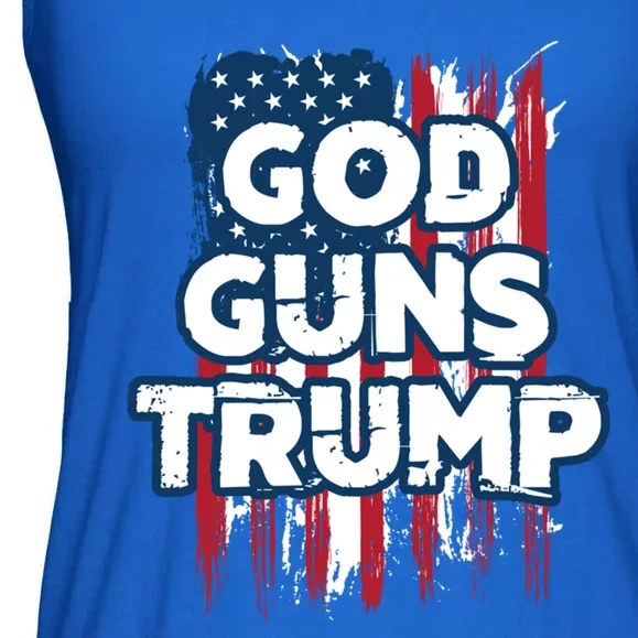 God Guns And Trump 2020 American Flag Cute Gift Ladies Essential Flowy Tank