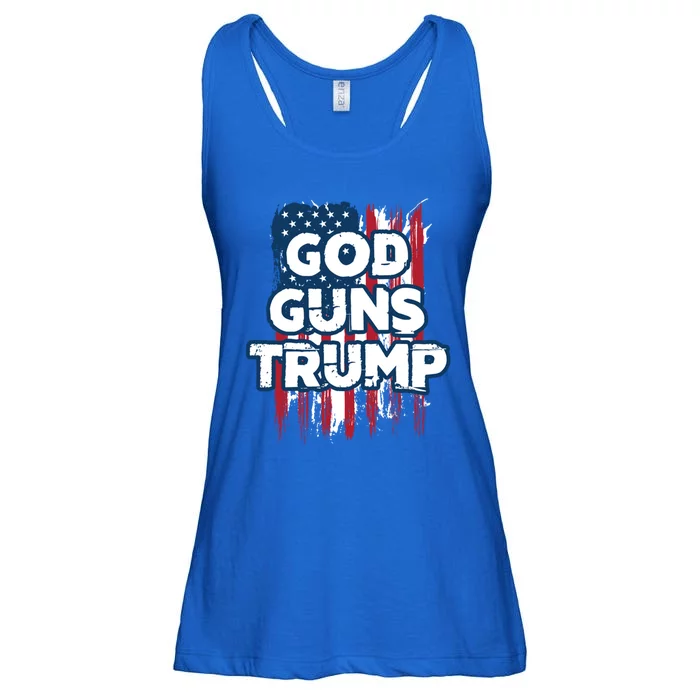 God Guns And Trump 2020 American Flag Cute Gift Ladies Essential Flowy Tank