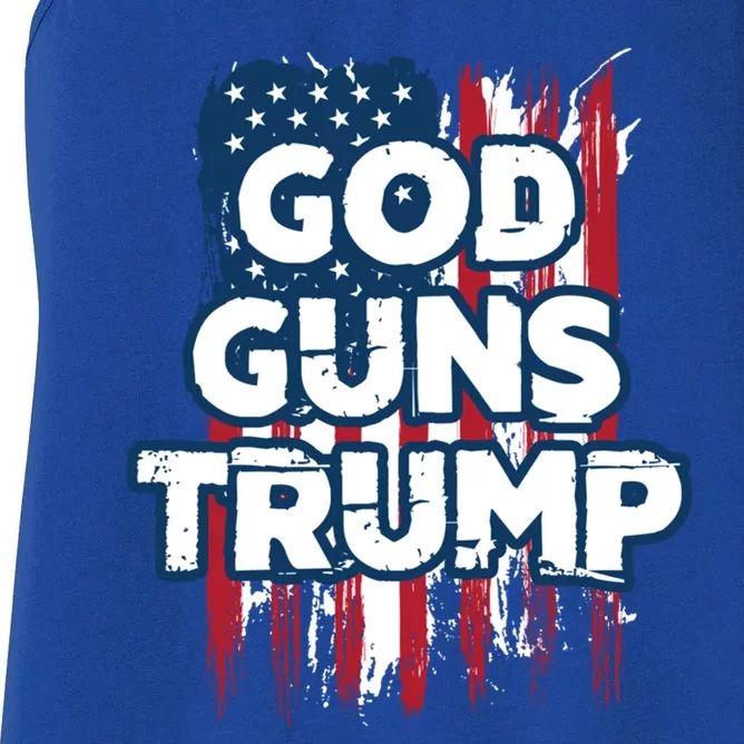 God Guns And Trump 2020 American Flag Cute Gift Women's Racerback Tank