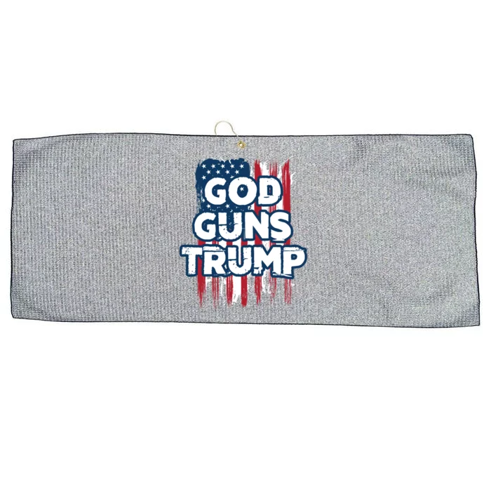 God Guns And Trump 2020 American Flag Cute Gift Large Microfiber Waffle Golf Towel