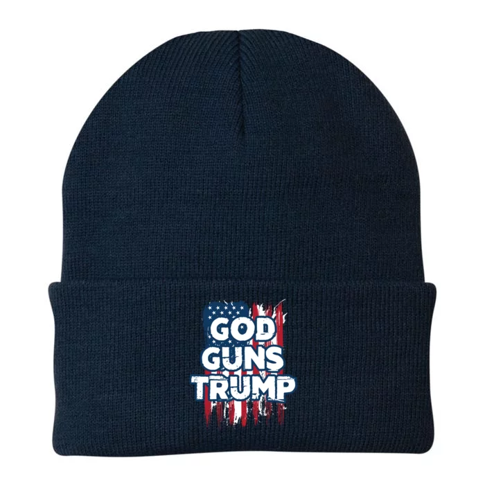 God Guns And Trump 2020 American Flag Cute Gift Knit Cap Winter Beanie