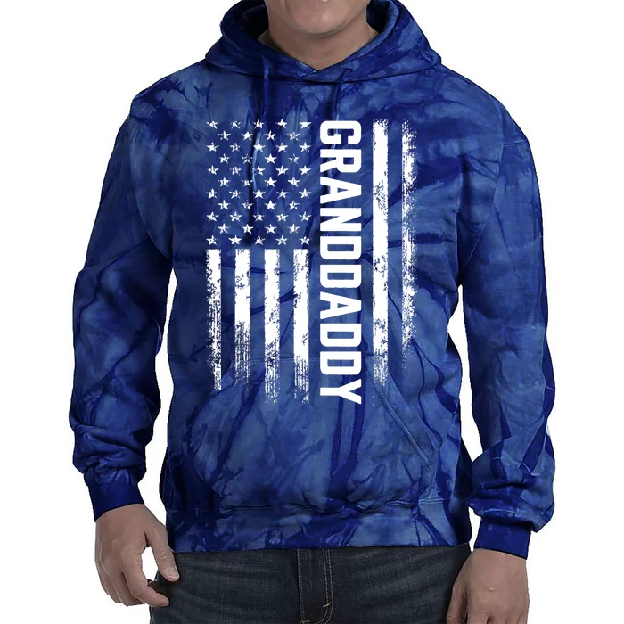 Granddaddy Gift America Flag Gift For Father's Day Tie Dye Hoodie