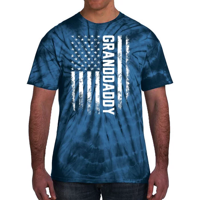 Granddaddy Gift America Flag Gift For Father's Day Tie-Dye T-Shirt