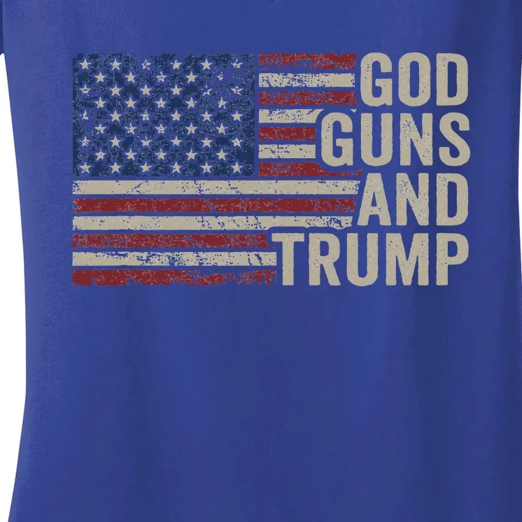 God Guns And Trump Women's V-Neck T-Shirt