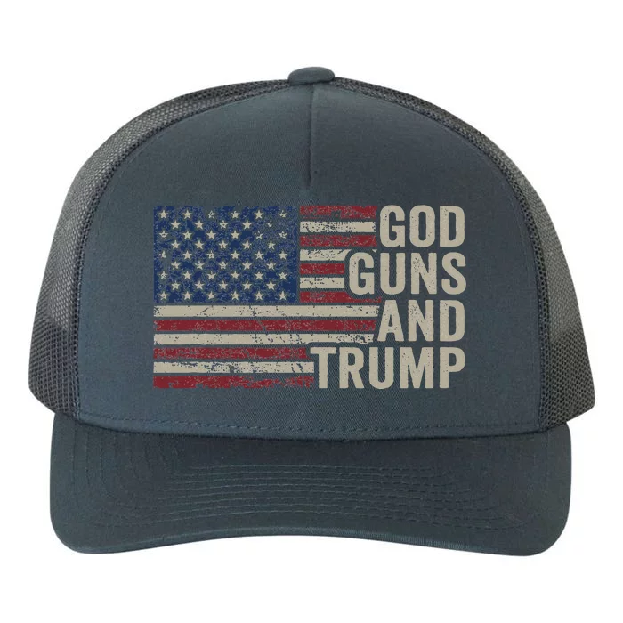 God Guns And Trump Yupoong Adult 5-Panel Trucker Hat